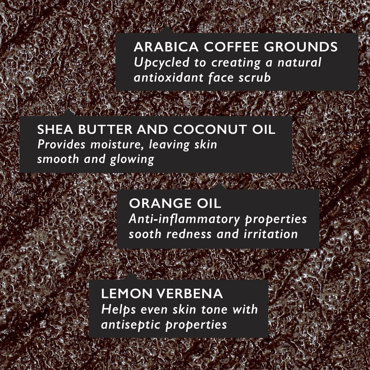 UpCircle Coffee Face Scrub - Citrus Blend For Normal + Dry Skin 3.5oz- Shea Butter, Coconut +