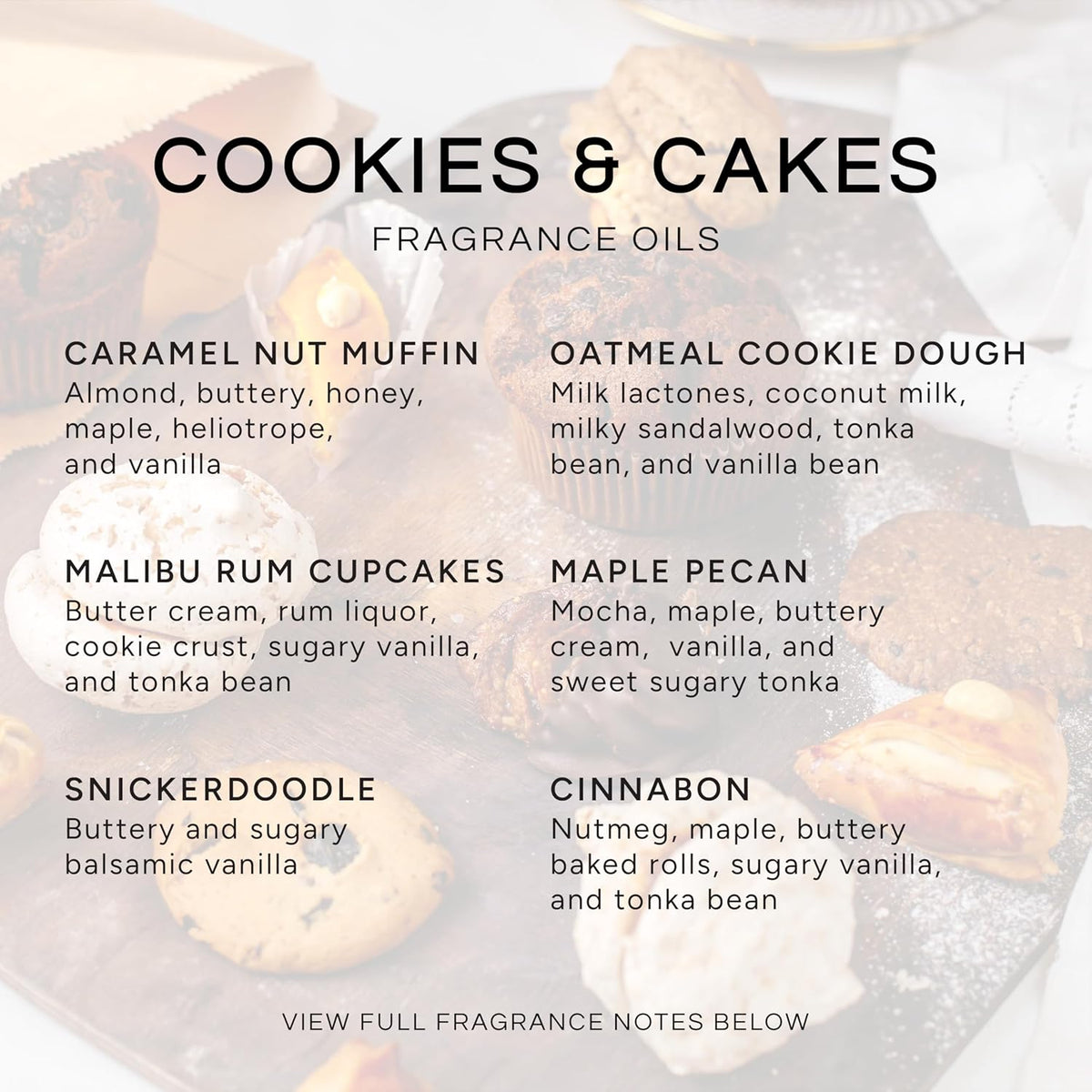 Eternal Essence Oils Cookies & Cakes Set of 6 Premium Fragrance Oils - Includes Caramel Nut Muffin
