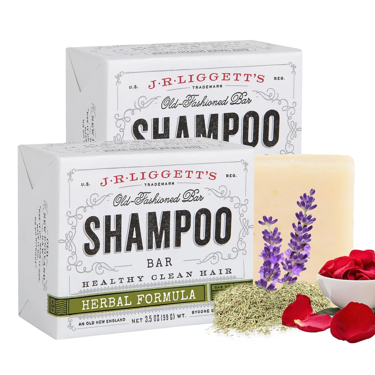 J·R·LIGGETT'S Shampoo Bar - Herbal Formula, All Natural Bar Shampoo for Hair with Coconut Oil &