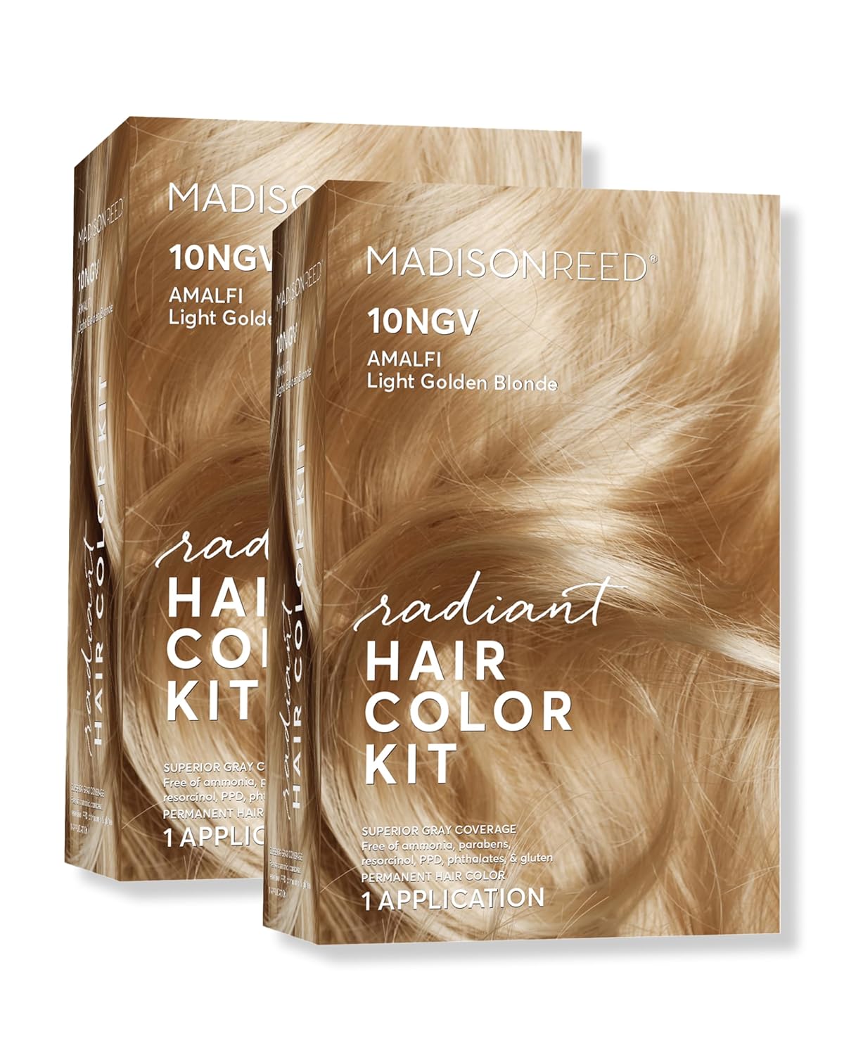Madison Reed Radiant Hair Color Kit | 10NGV Light Golden Blonde (Amalfi Blonde) for 100% Gray Hair