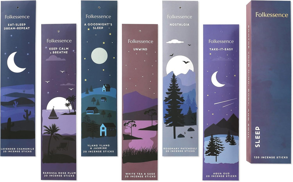 Folkulture Incense Sticks | Set of 6 (120 Non Toxic-Stick) | 45 Mins Burn Time | Rosemary, Jasmine
