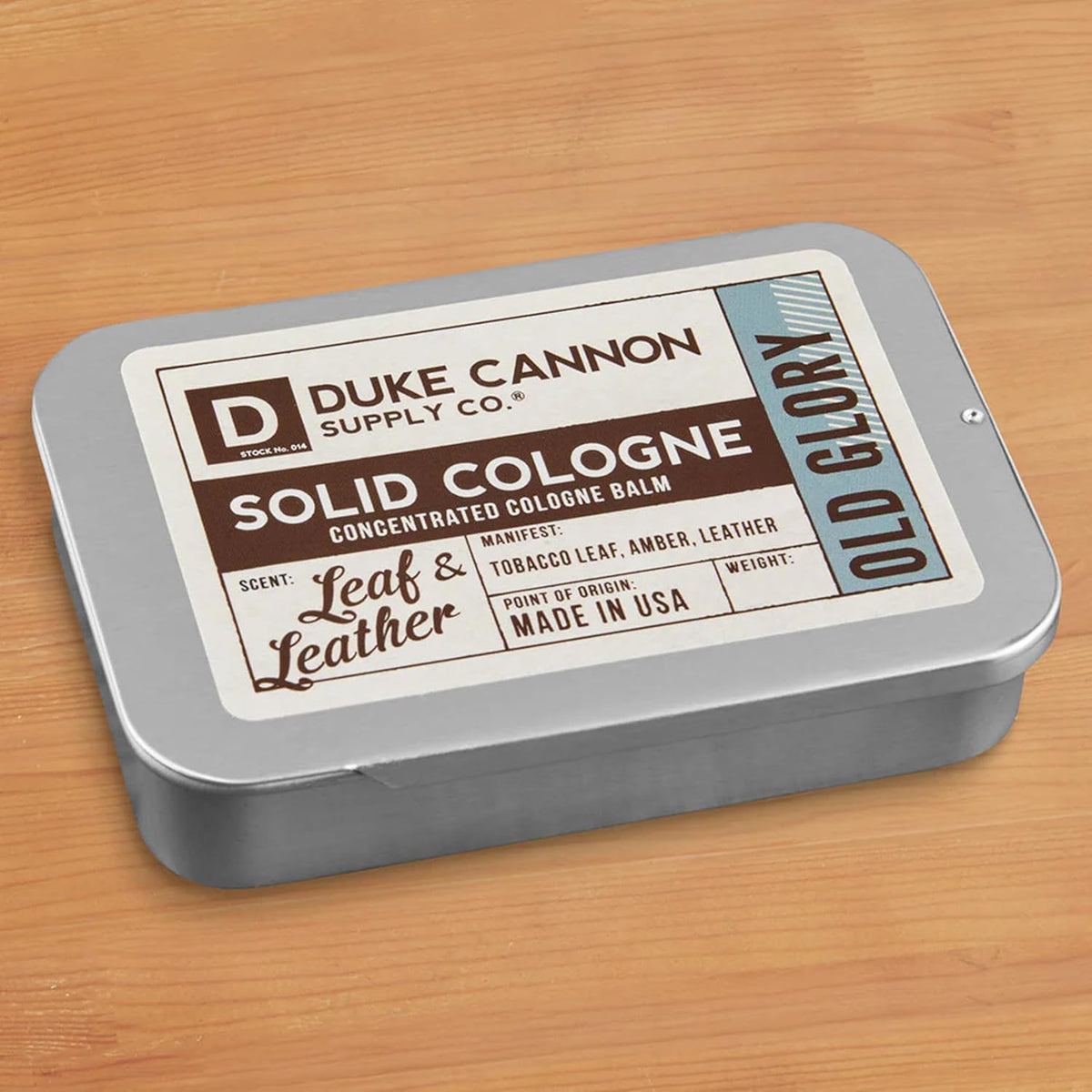 Duke Cannon Solid Cologne - Old Glory Premium Concentrated Cologne Balm, Fresh Tobacco, Amber, and