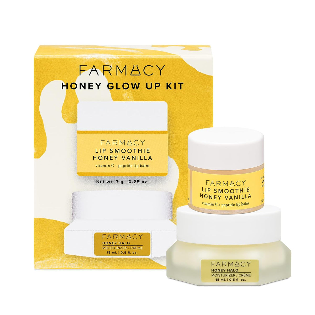 Farmacy Honey Glow Up Gift Set - Includes Honey Halo Ceramide Face Moisturizer + Travel Size Lip
