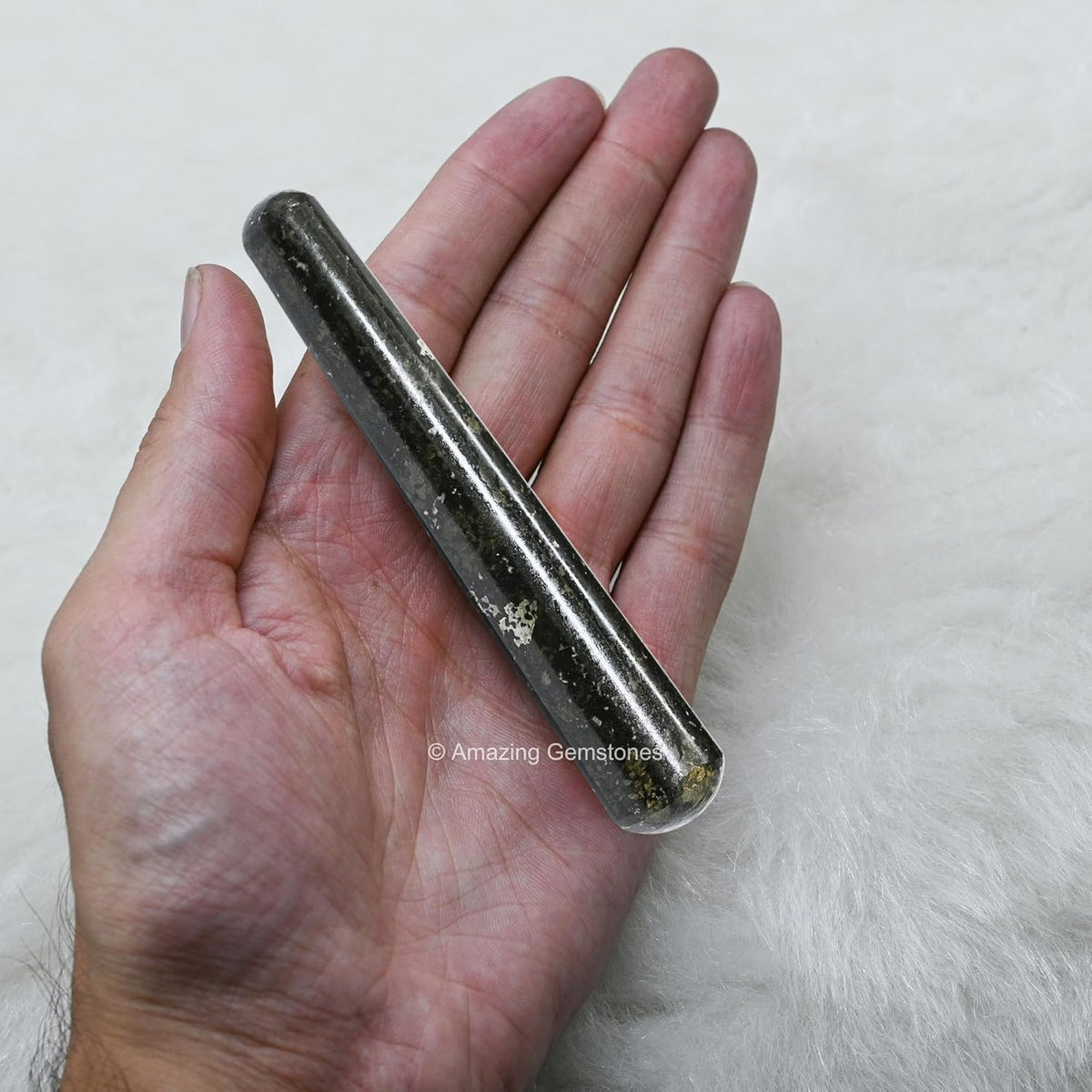 Amazing Gemstone Nuummite Crystal Wand Massage Stick - Pelvic Wand Gua Sha for Adults - Crystals