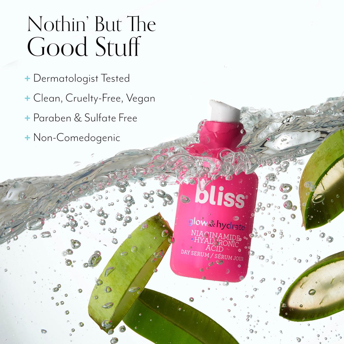 Bliss Glow & Hydrate Serum - Niacinamide + Hyaluronic Acid Serum - 1 Fl Oz - Improves Dullness