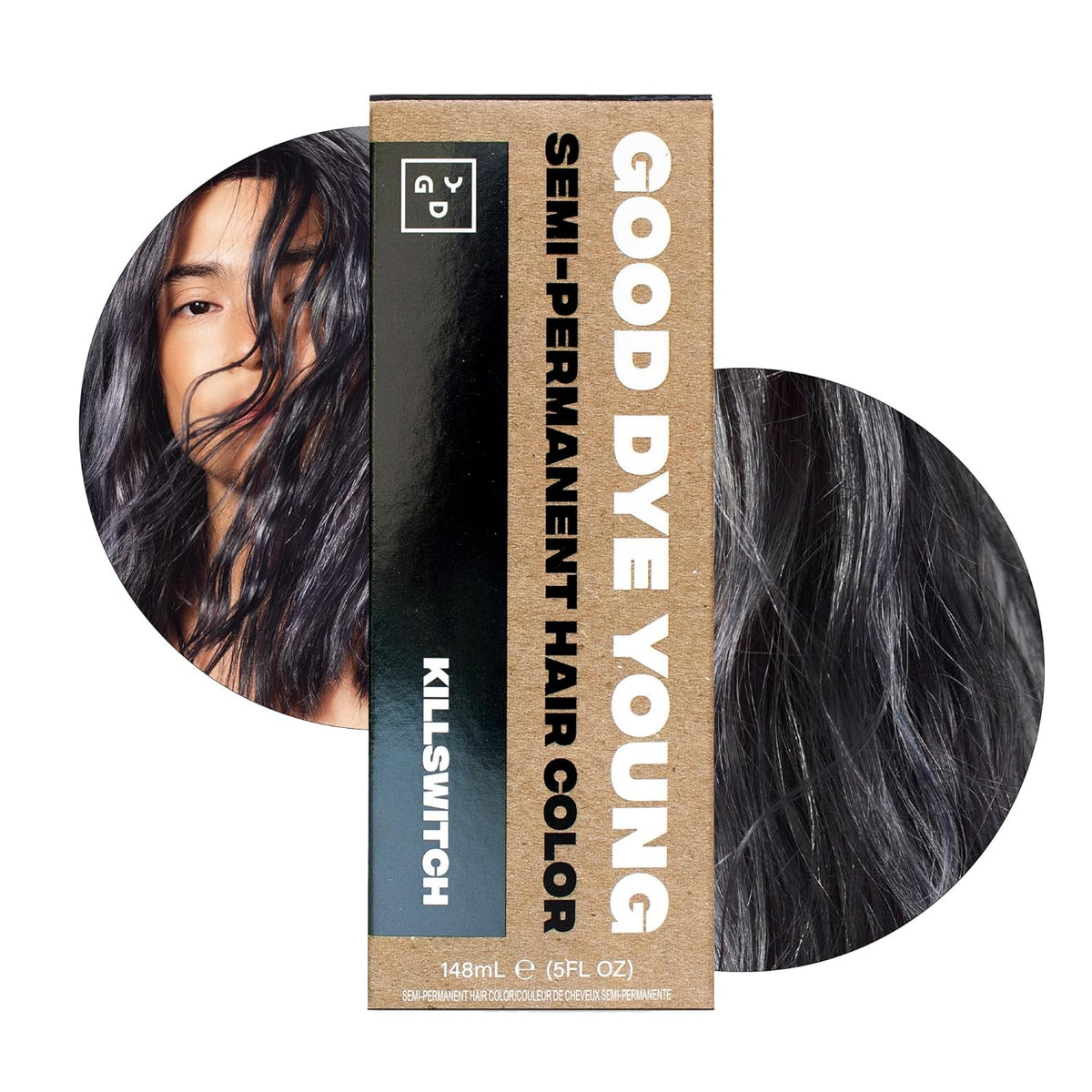 Good Dye Young Semi Permanent Hair Dye in Killswitch, Gray - UV Protective Temporary Hair Color