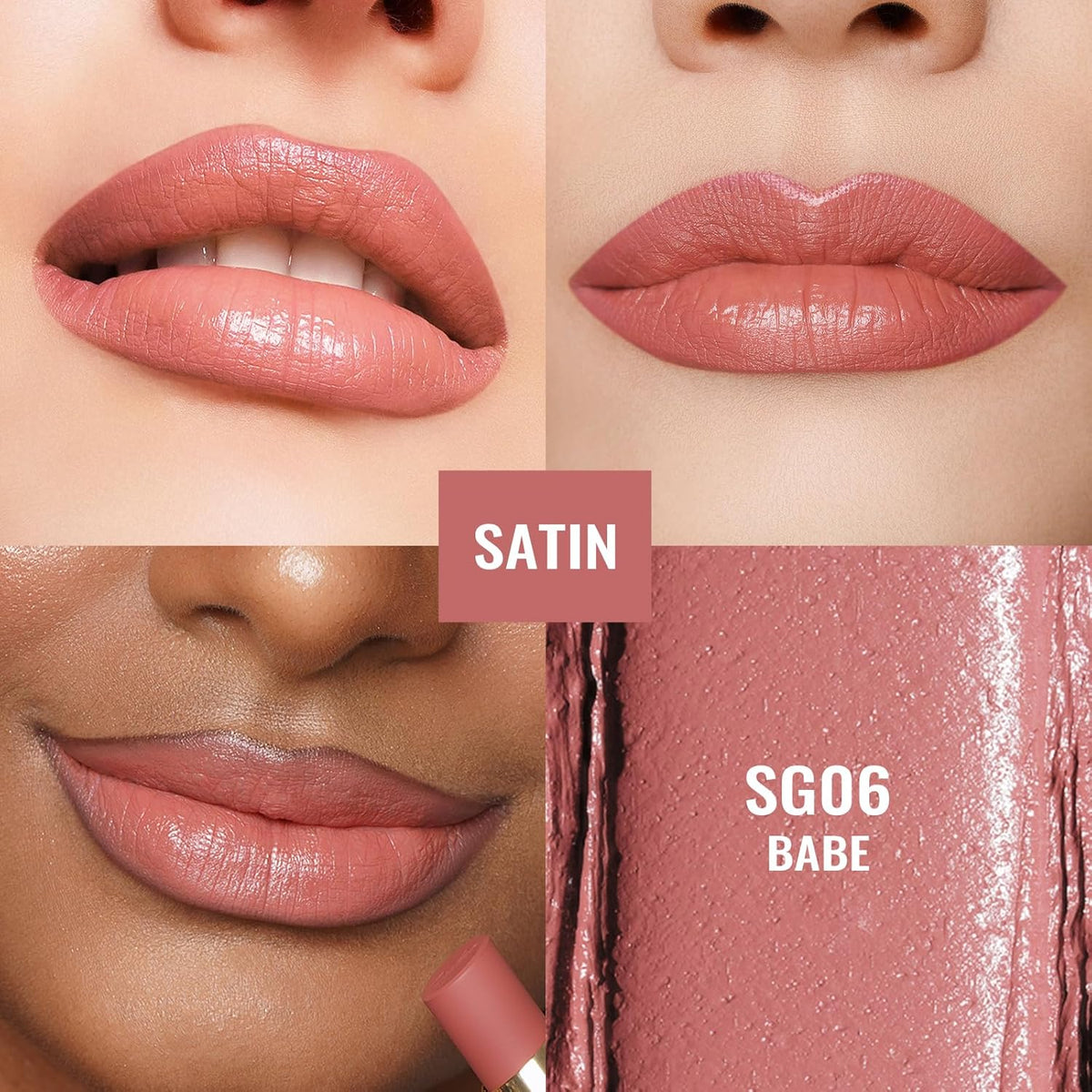 Oulac Pink Lipsticks for Women, Coral Nude Matte Lipstick, Full Coverage Lip Color, Satin Matte