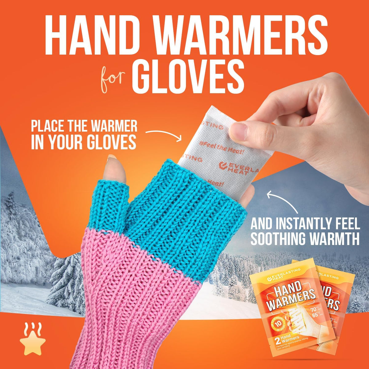 Hand Warmers 40 Pairs (80 Warmers) - Up to 10 Hours of Long Lasting Warmth and Hot Hands - Easy Air