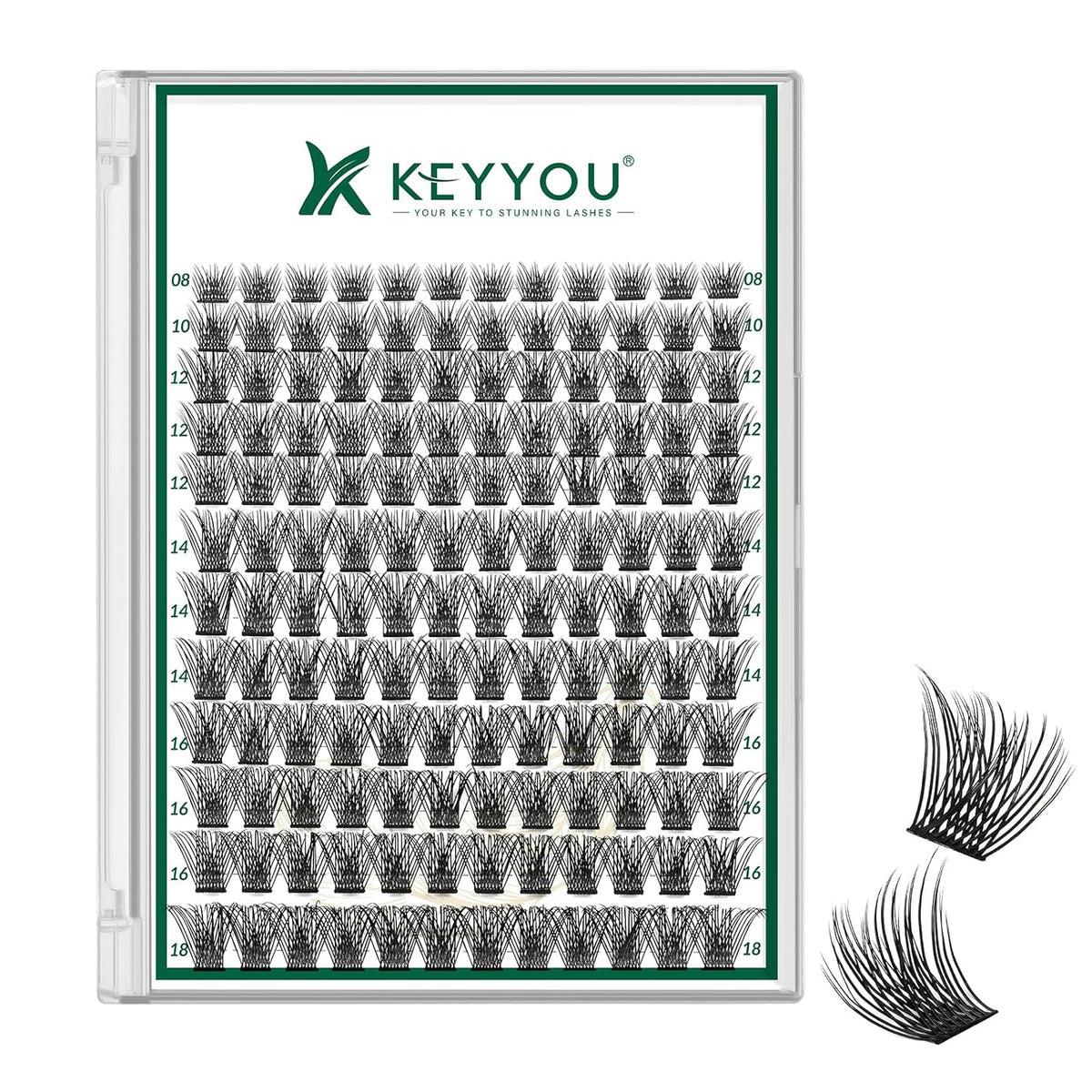 Lash Clusters 144pcs Eyelash Clusters D Curl 8-18MIX Individual Lashes KEYYOU Air Touch Cluster