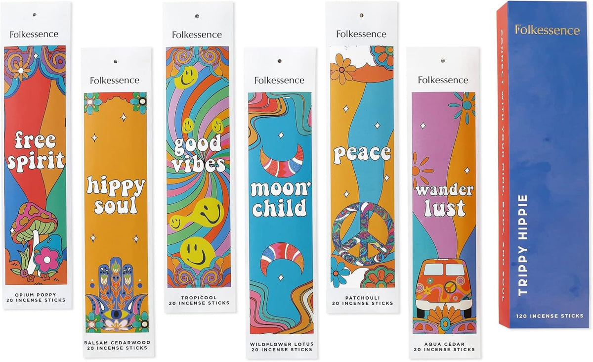 Folkulture Incense Sticks for Home | Set of 6 Variety Pack (120 Non Toxic Insence) | 45 Mins Burn