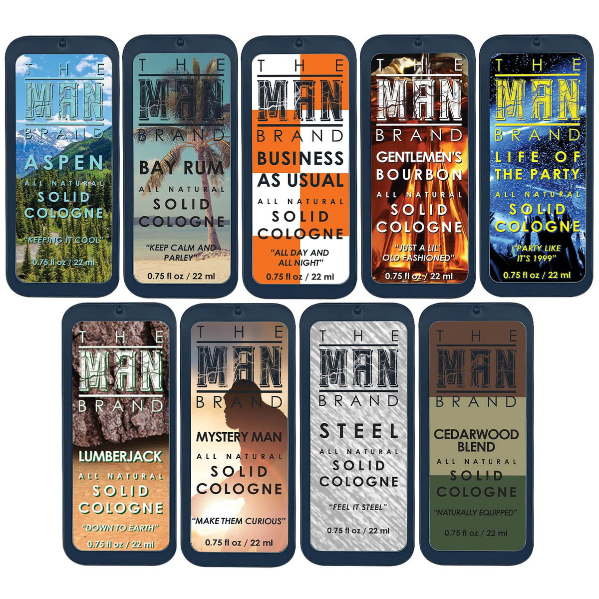 Solid Cologne Sample Set of 9 - Men's Sample Cologne Pack - Mens fragrance Sampler Set - Mens
