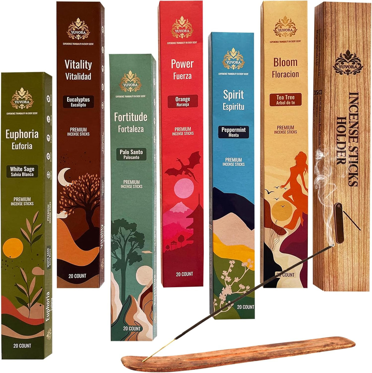 Aromatic Incense Sticks Gift Set – 120 Natural & Non-Toxic Incense Sticks | 6 Soothing Scents |