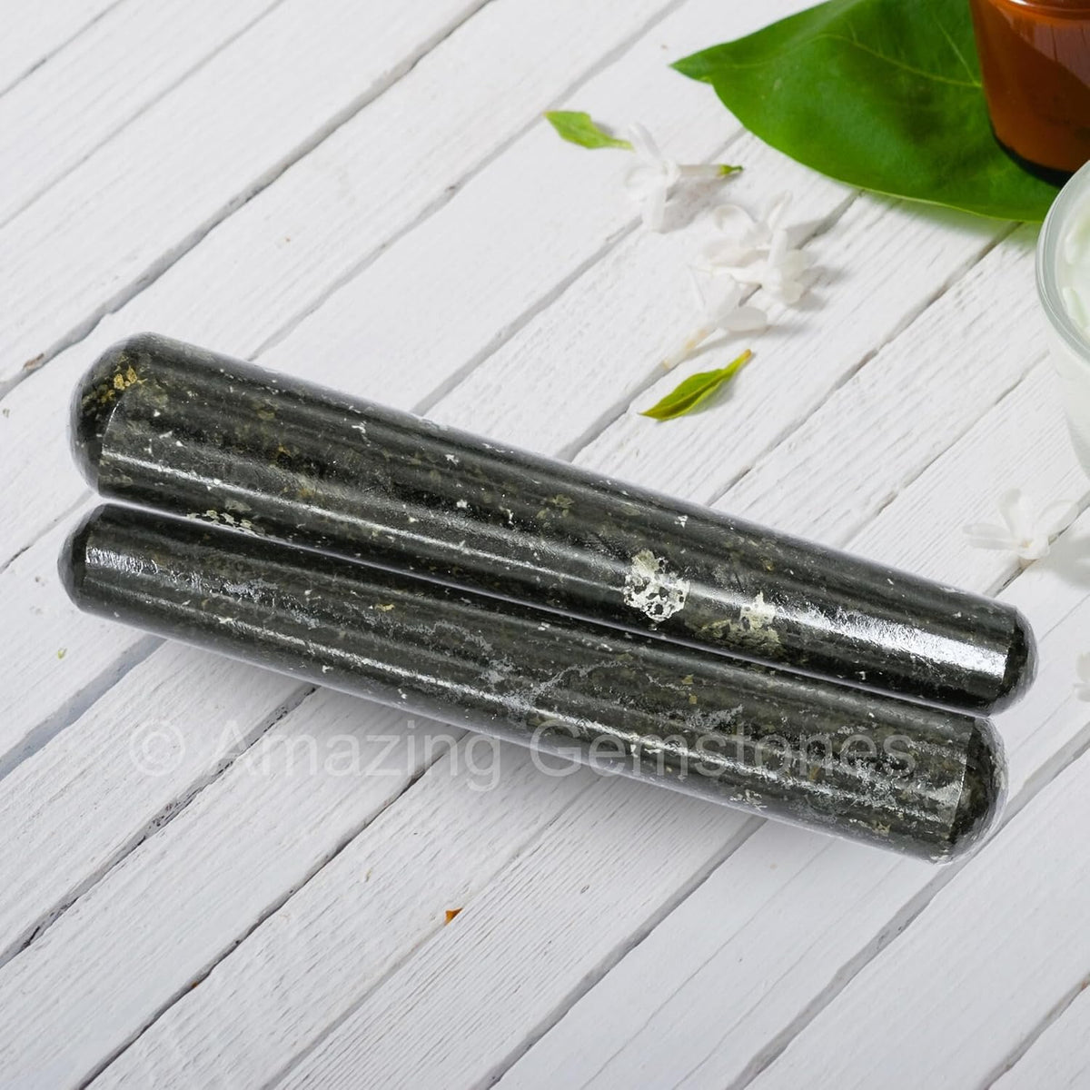 Amazing Gemstone Nuummite Crystal Wand Massage Stick - Pelvic Wand Gua Sha for Adults - Crystals