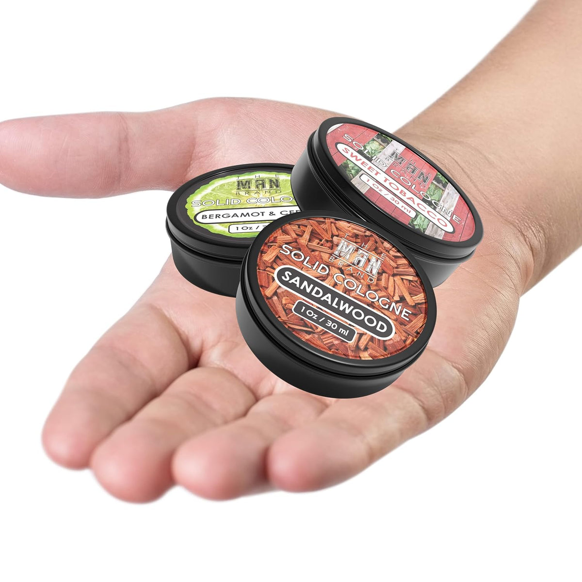 Solid Cologne Men's Cologne Sample Set, Solid Perfume with a Sweet Tobacco, Citrus Bergamot, and