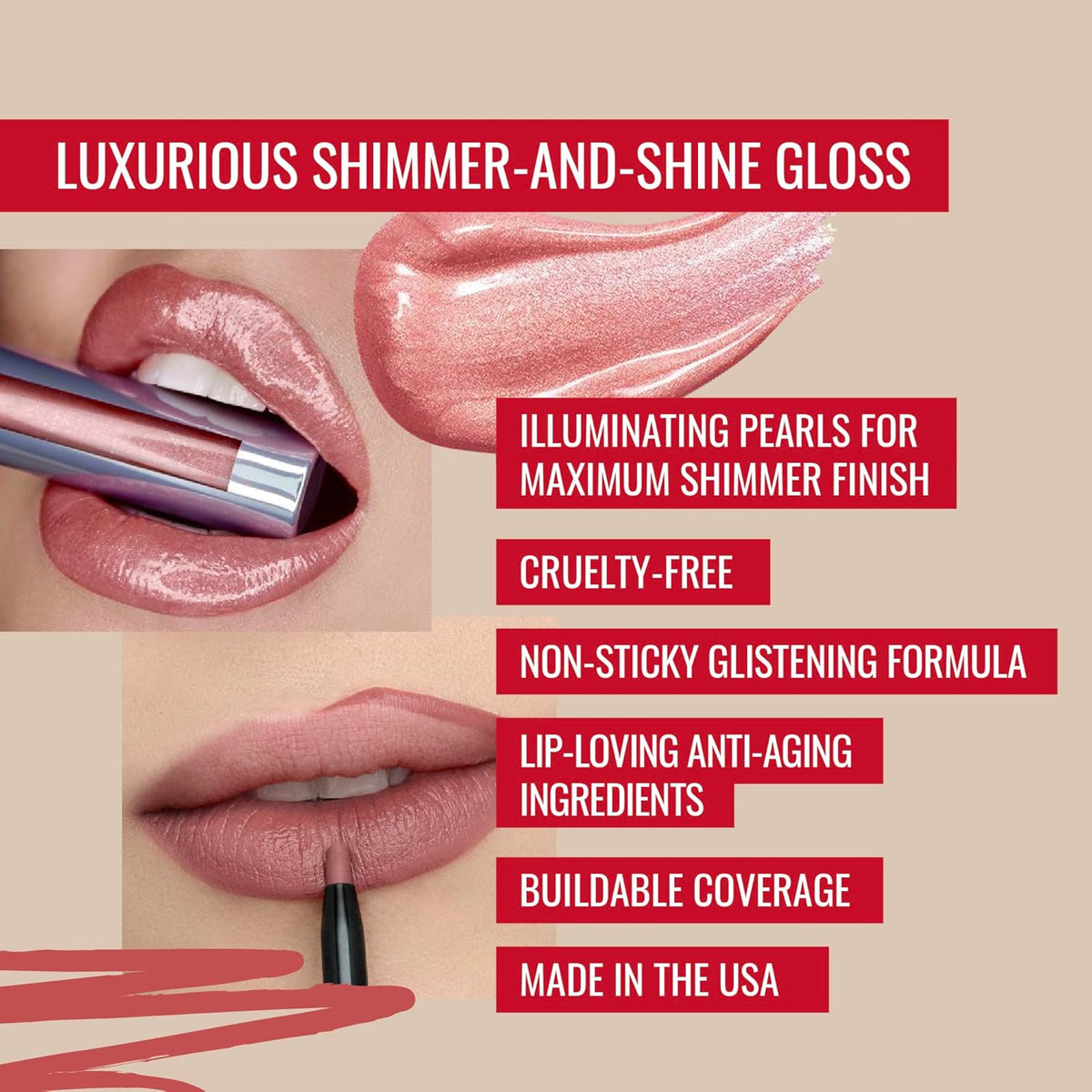 Runway Rogue LuxGloss Kit with 2 Moisturizing Shimmer Lip Gloss Tubes (‘Strike a Pose’ and ‘Fashion