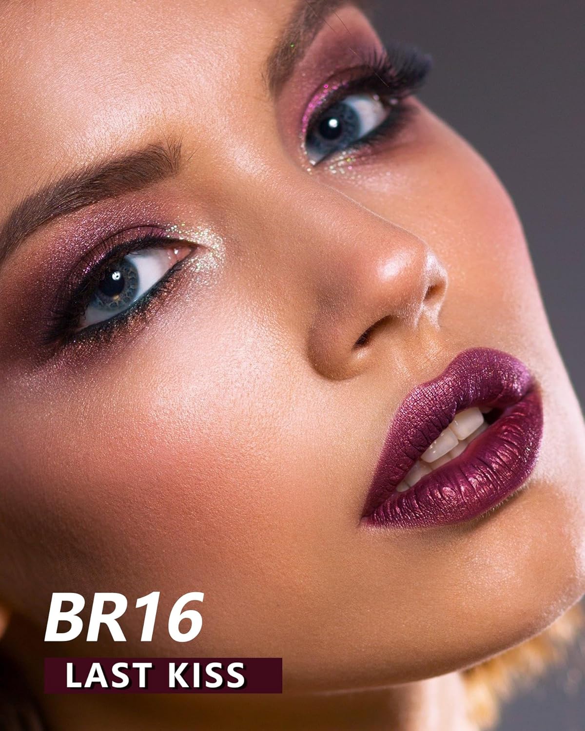 MAKI YIKA Dark Purple Lipstick for Women Metallic Lipsticks Glitter Long Lasting Lipstick No Smudge