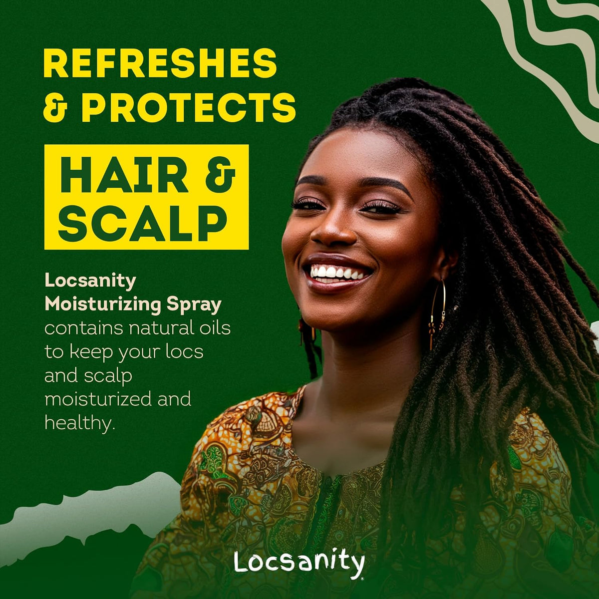 Locsanity Daily Moisturizing Refreshing Spray for Locs, Dreadlocks - Rose Water and Peppermint Hair