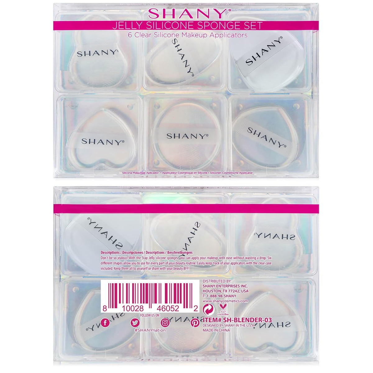 SHANY Stay Jelly Silicone Sponge Set - Clear & Non-Absorbent Makeup Blending Sponges for Flawless