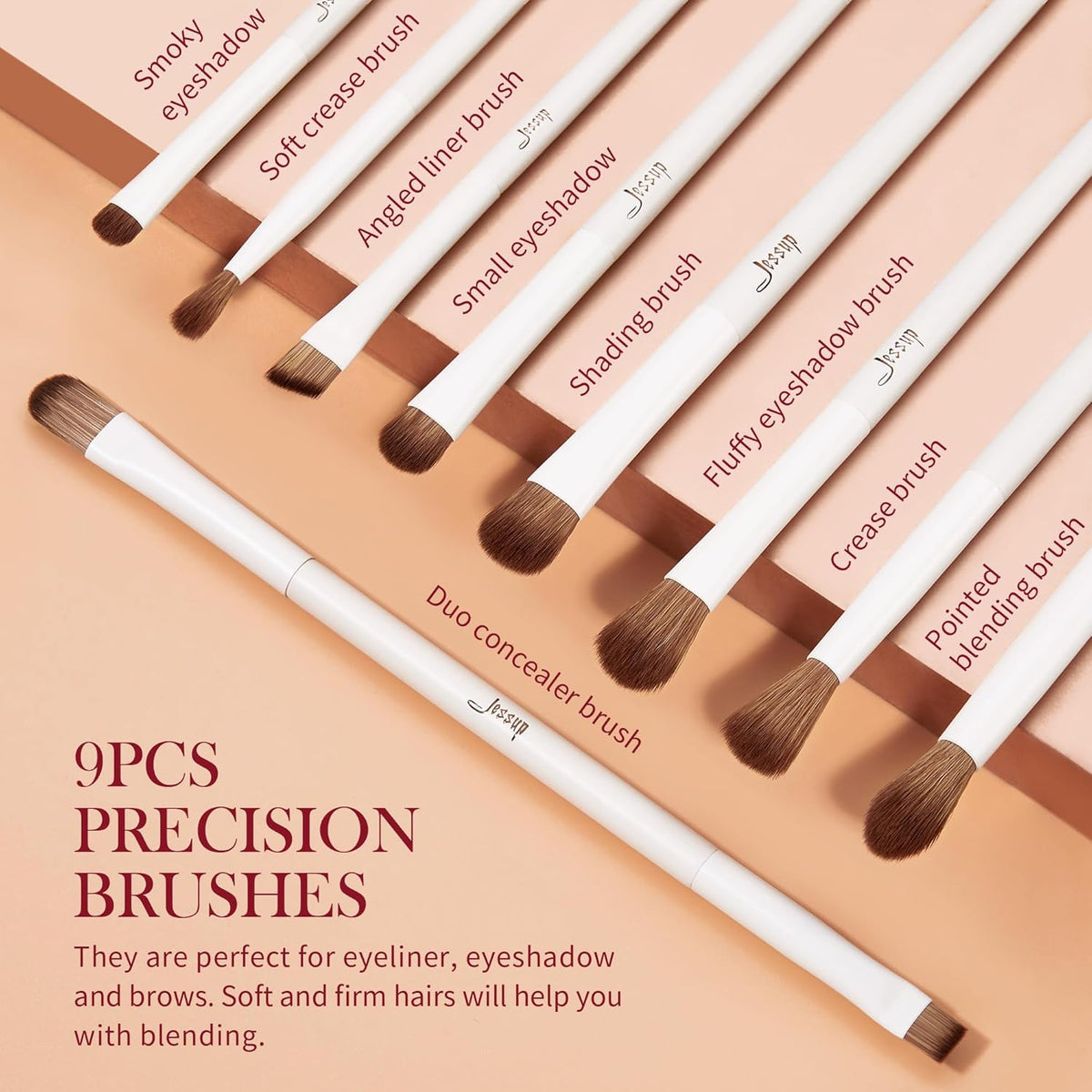 Jessup Makeup Brushes 14Pcs Makeup Brush Set Premium Synthetic Powder Foundation Contour Blush