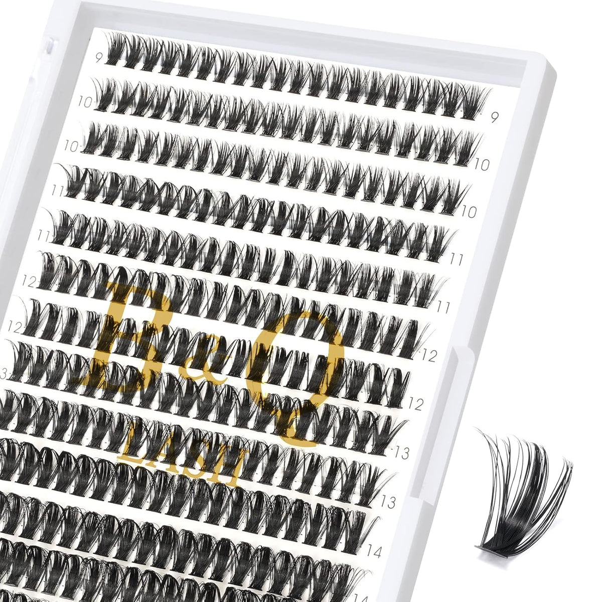 B&Qaugen False Eyelash, 280 Clusters Individual Lashes, 50D, Vegan, Cruelty Free