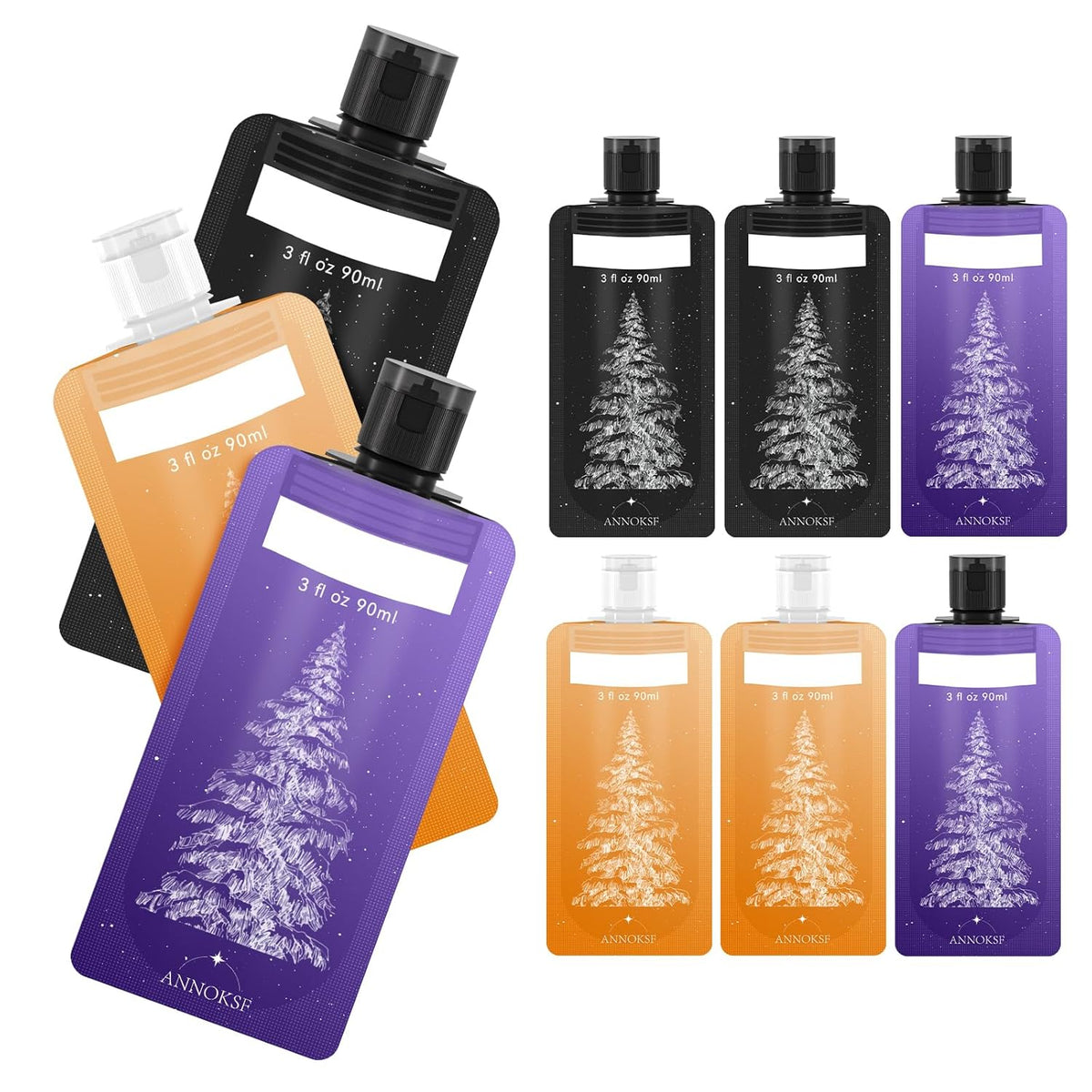9 Pack Travel Pouches for Toiletries, Refillable squeeze Liquid travel pouches,Travel Shampoo and