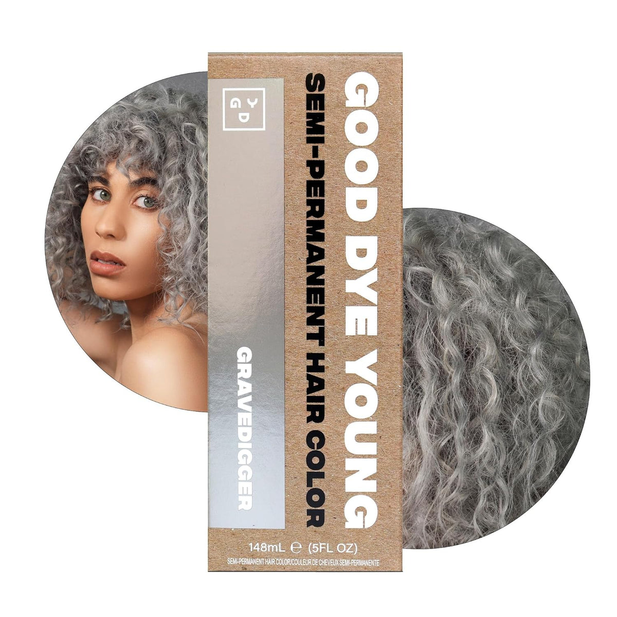 Good Dye Young Semi-Permanent Hair Color (Gravedigger Silver) - UV Protective, Conditioning