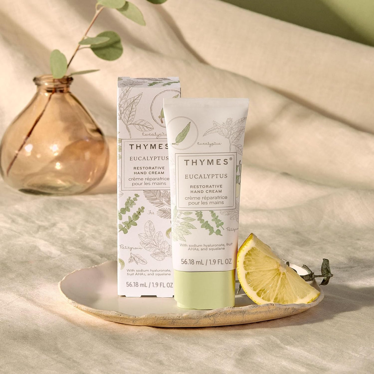 Thymes Restorative Hand Cream for Women & Men - Moisturizing Hand Cream Travel Size - Notes of