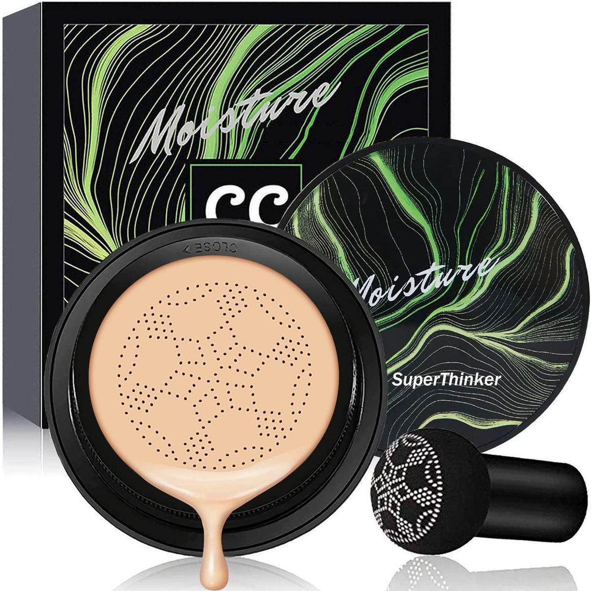Air Cushion CC Cream Mushroom Head Foundation, Moisturizing BB Cream Makeup Long Lasting Matte