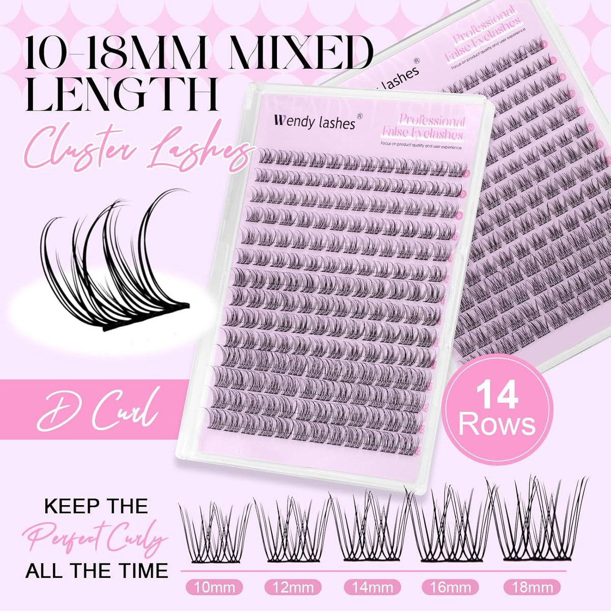 Nature Look DIY Lashes Individual Lashes Matte Black Cluster Eyelash Extensions Cluster