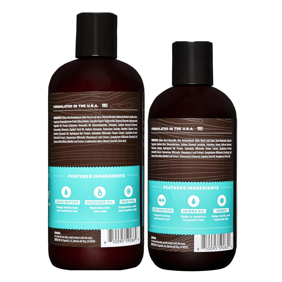 Dr. Squatch Natural Hair Bundle for Men - Healthy, Full Looking Hair - Coconut Castaway Shampoo (8