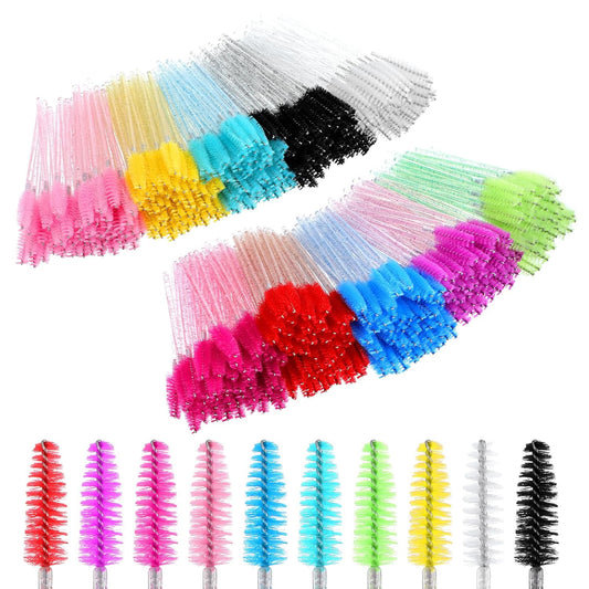 1000 Pcs Disposable Mascara Wands, Colorful Spoolies for Eyelash Extensions, Bulk Eyebrow Comb