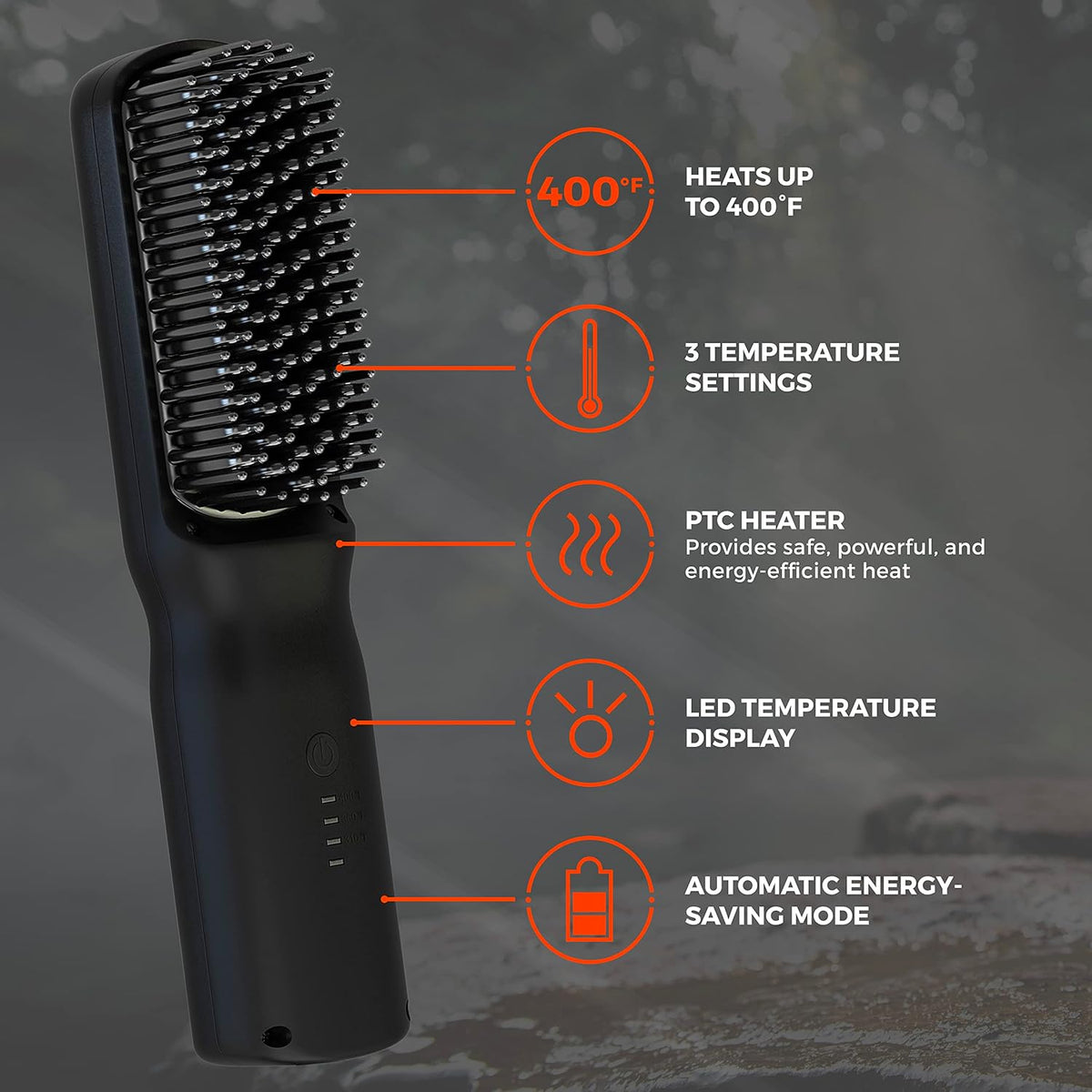 Wild Willies Beard Straightener for Men - 3 Temperature Settings, Tourmaline Ceramic Heated Beard
