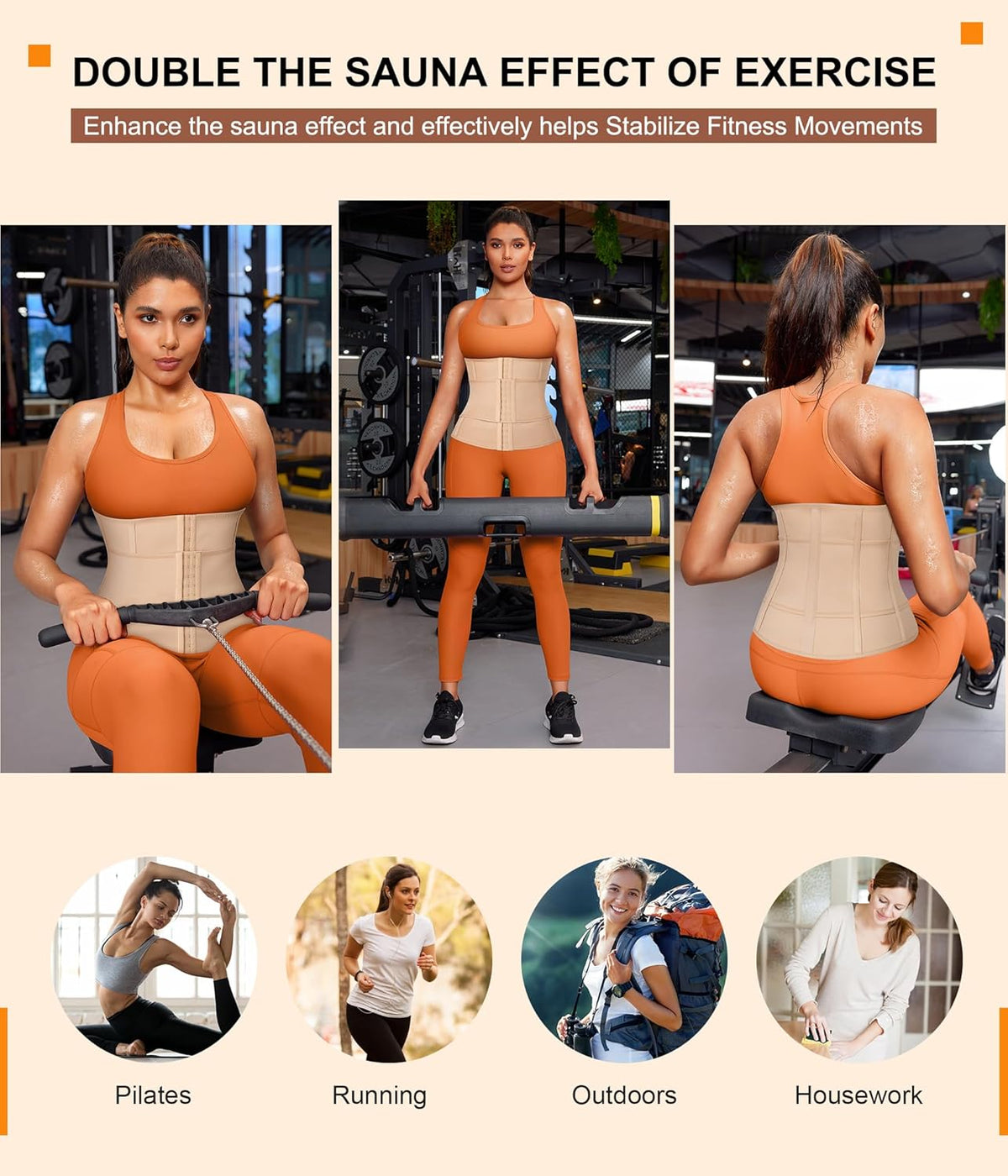 TrainingGirl Waist Trainer for Women Belly Working Out Trimmer Corset Sauna Sweat Belt Band Stomach