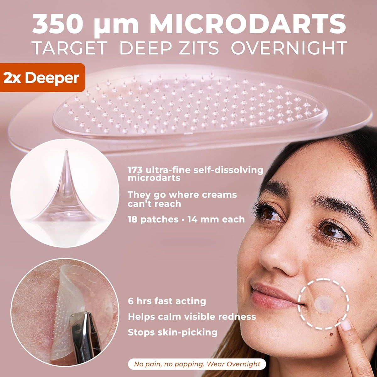 OMMA Korean Microdart Acne Patch, Cystic Acne Treatment, Micropoint Pimple Patches for Face for