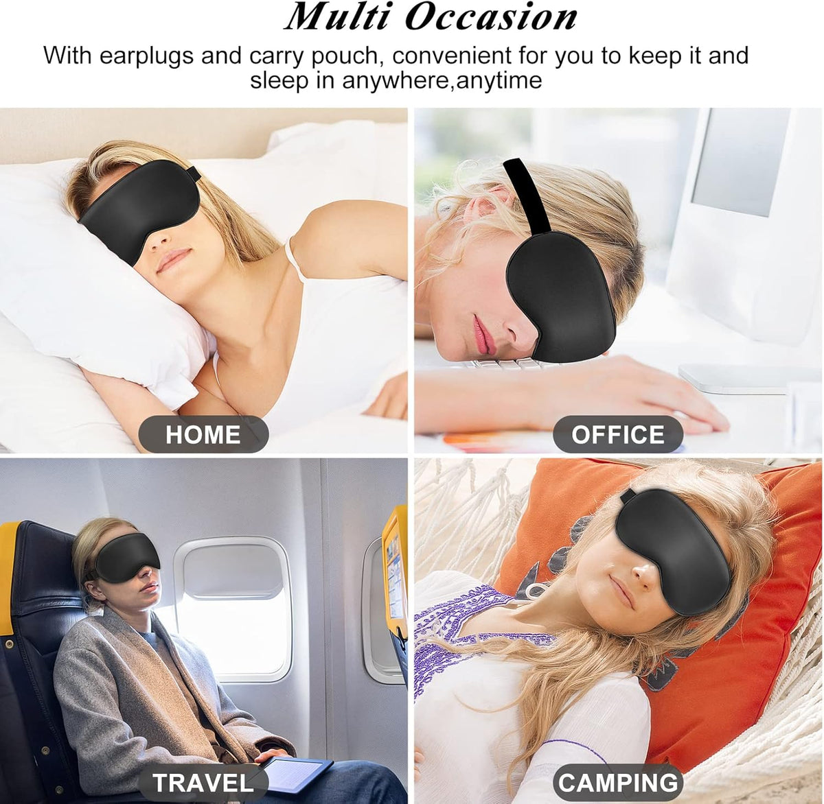 Eye Mask, Cooling Sleep Mask Gel Eye Mask for Sleeping, Black Silk Sleeping Mask for Travel, Gifts