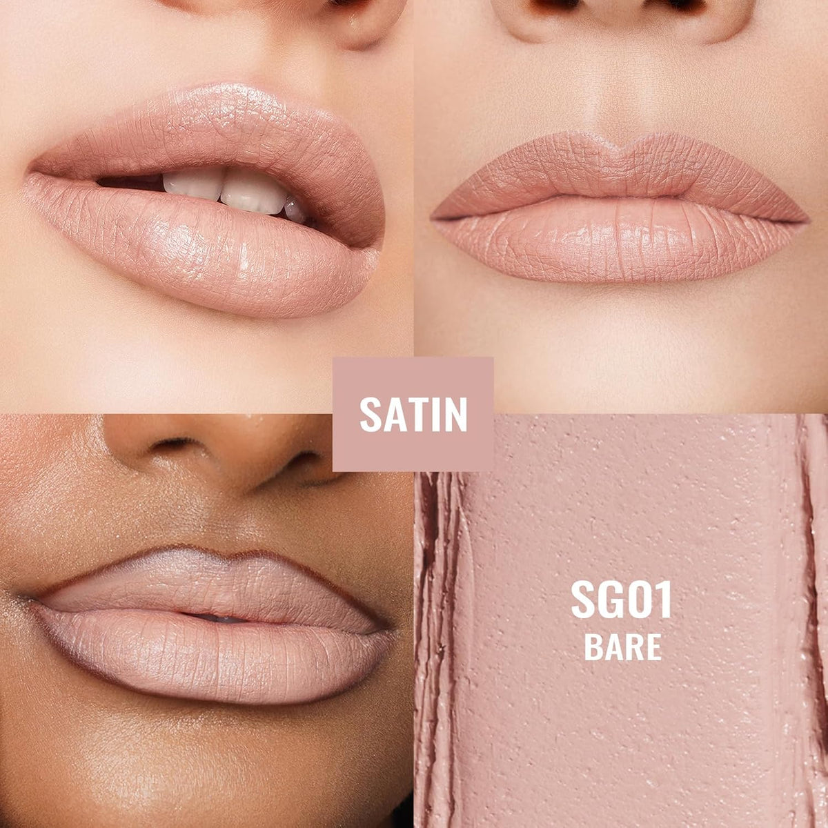Oulac Beige Lipstick for Women, Pale Nude Matte Lip Base, Full Coverage Lip Color, Satin Matte
