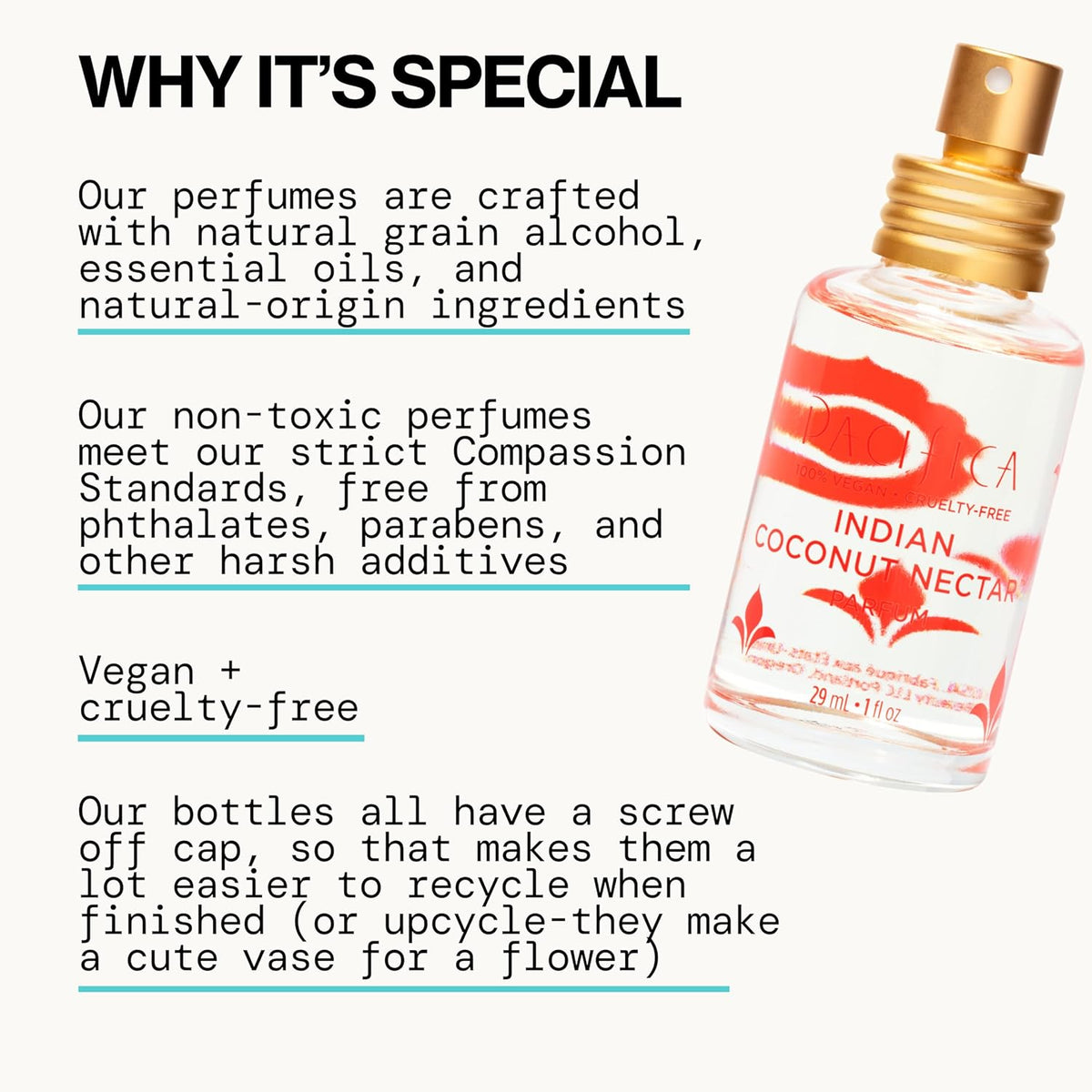 Pacifica Indian Coconut Nectar Perfume Spray – Tropical Vanilla & Coconut Fragrance, Layerable