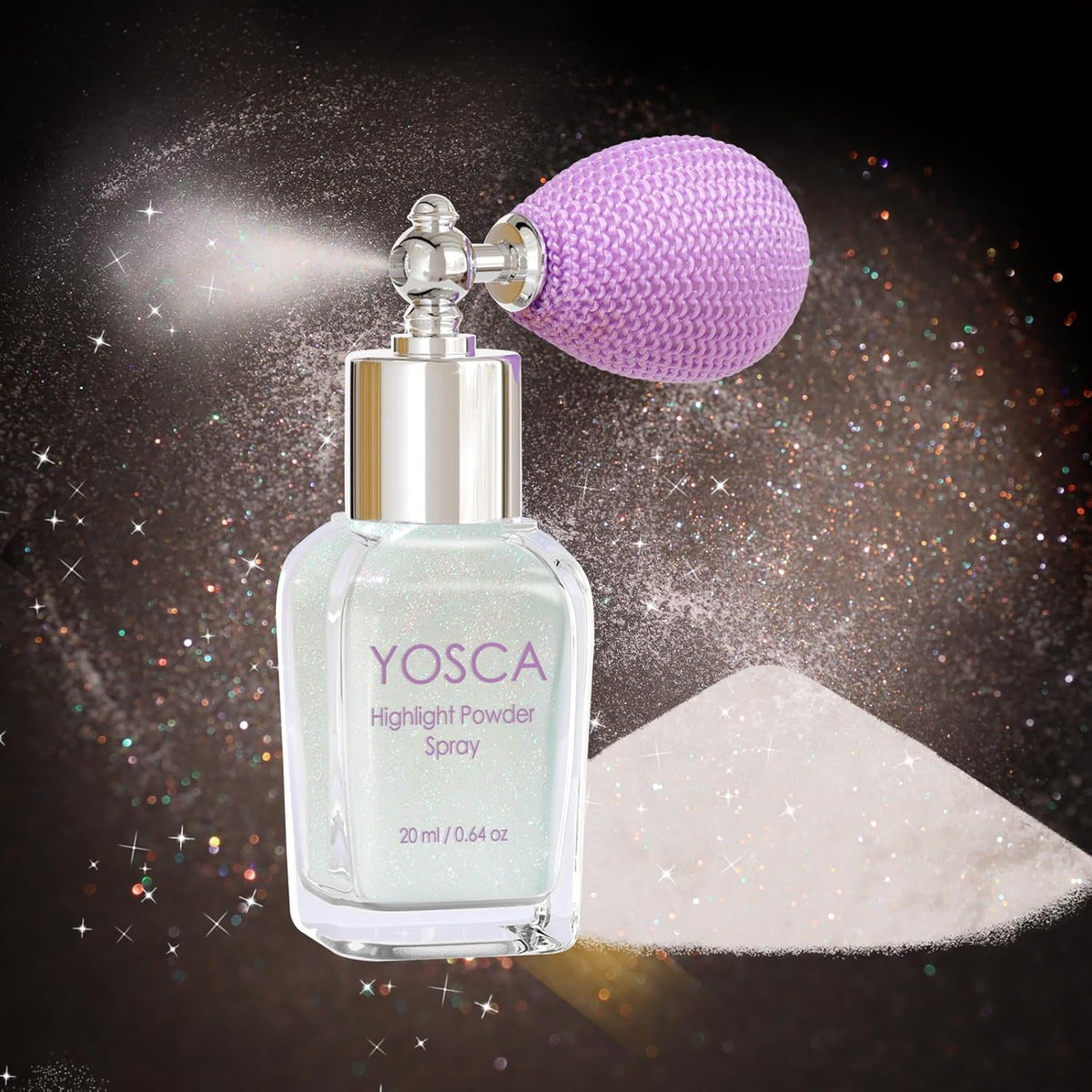 Yosca Body Glitter Spray, 30ML Loose Body Shimmer Powder Iridescent Hair Spray White Glitter