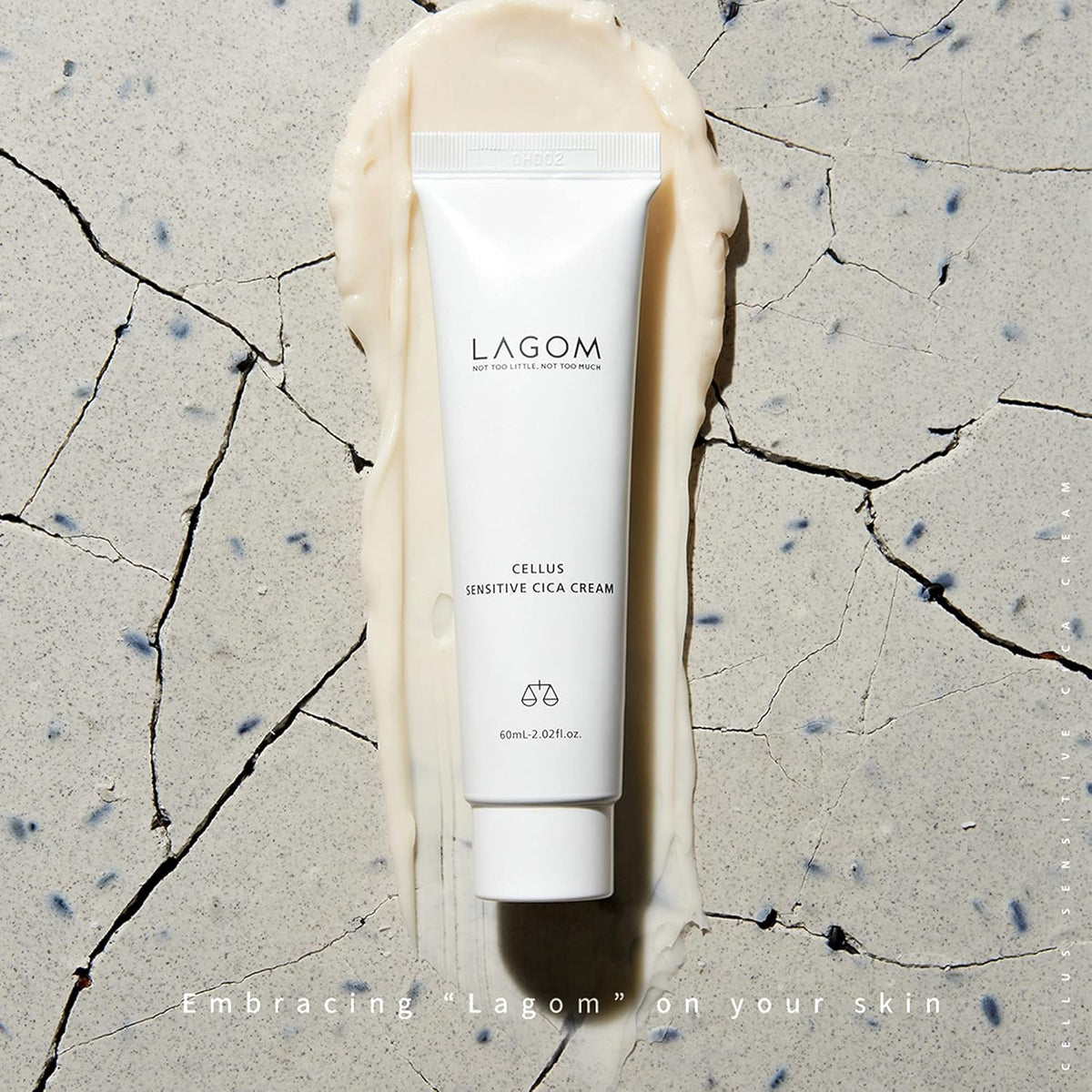 LAGOM Cellus Sensitive Cica Cream Soothing Korean Skincare with Centella and Ceramide, Sensitive