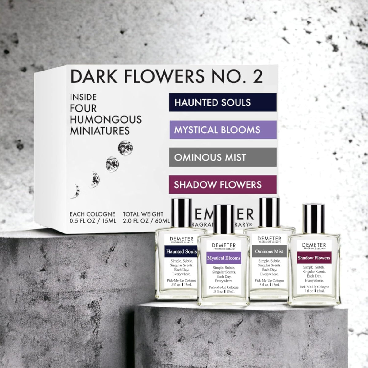 DEMETER Dark Flowers No. 2 Humongous Miniature Set of 4 Colognes, Haunted Souls - Mystical Blooms