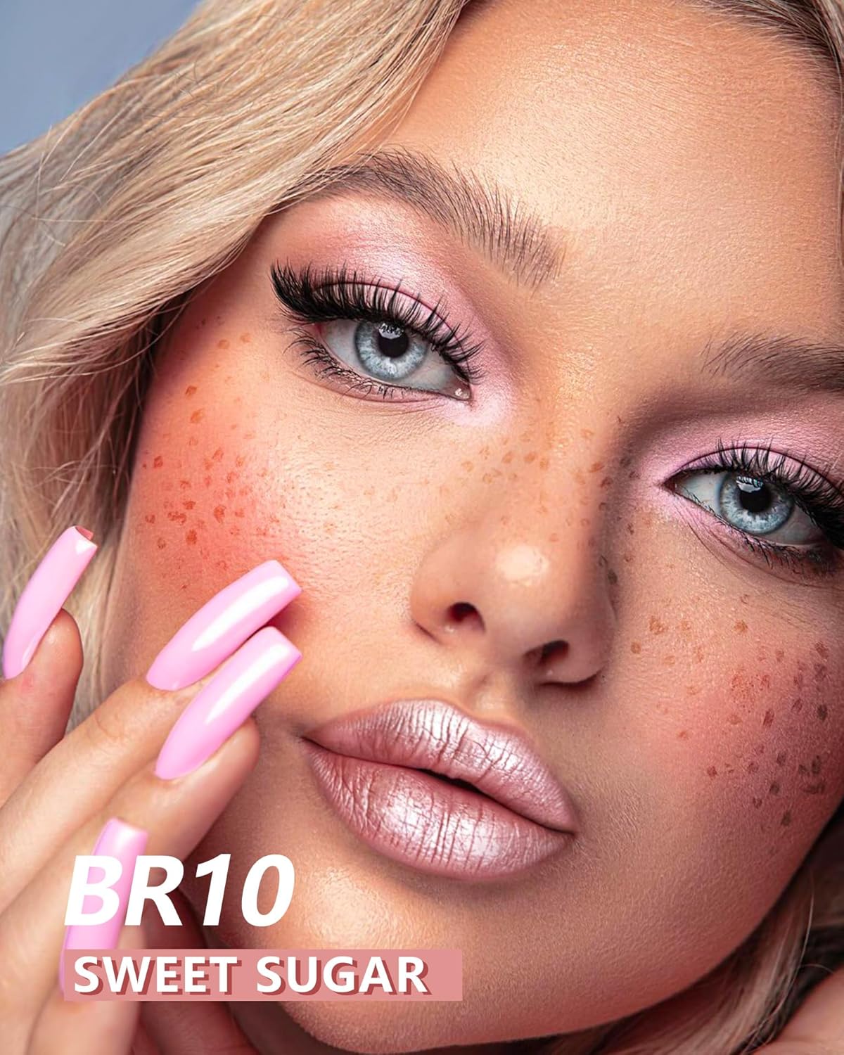 MAKI YIKA Metallic Pink Lipstick for Women Nude Lipsticks Long Lasting Shine Glitter Lipstick No