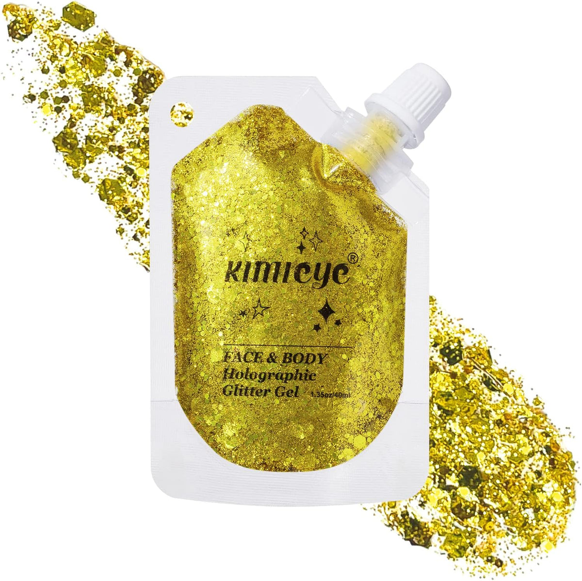 Holographic Face Glitter Gel Body Shimmer Makeup for for Hair, Face, Clavicle, Arm, Nail