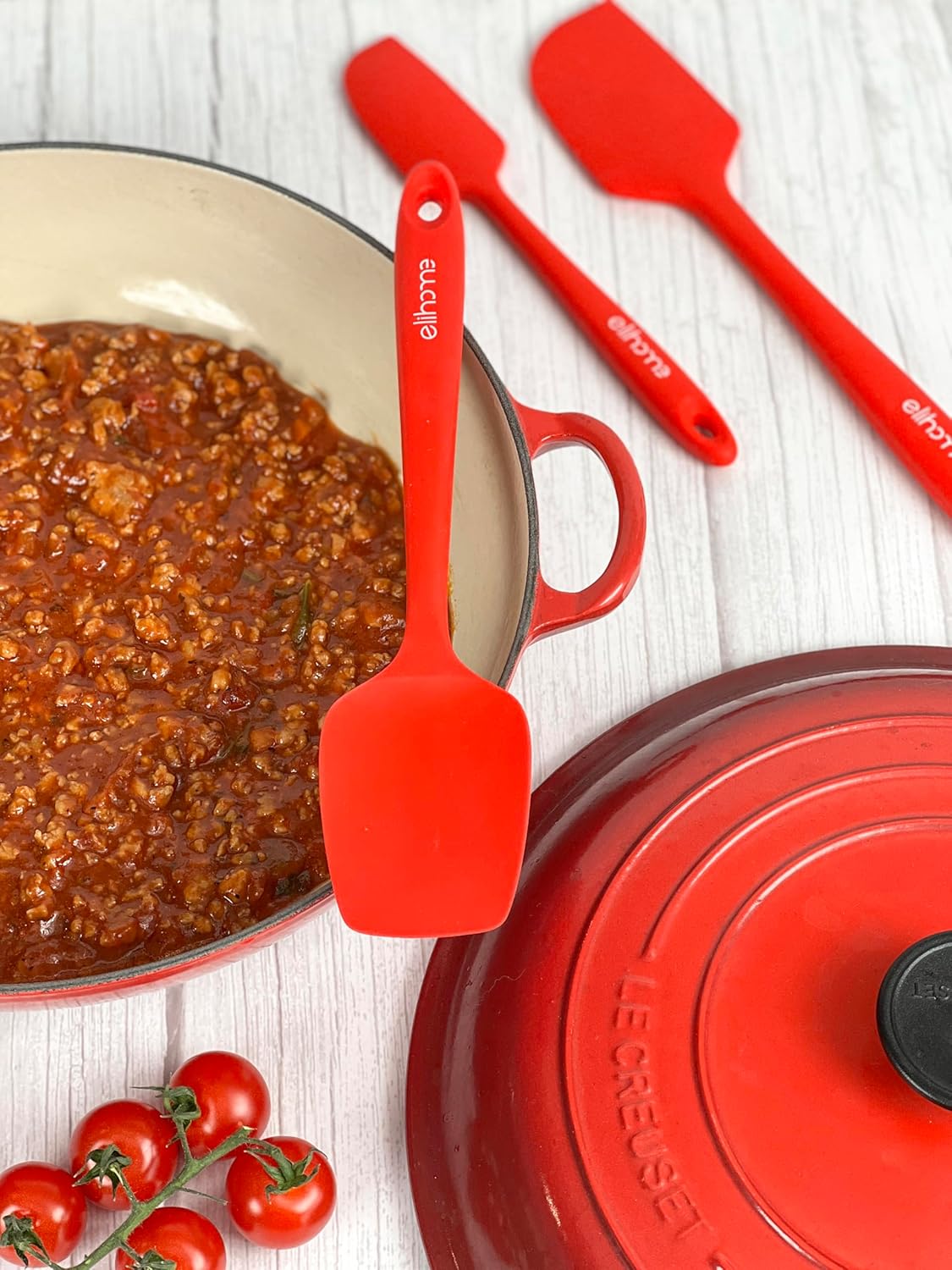 Elihome Classic Silicone Spoonula - Non-Stick Heat Resistant Silicone Scraper Spatula for Mixing