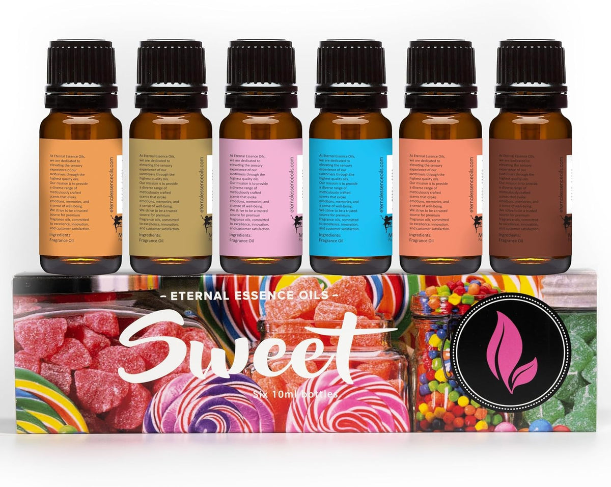 Eternal Essence Oils Sweet Set of 6 Premium Fragrance Oils - Includes Bubble Gum, Orange