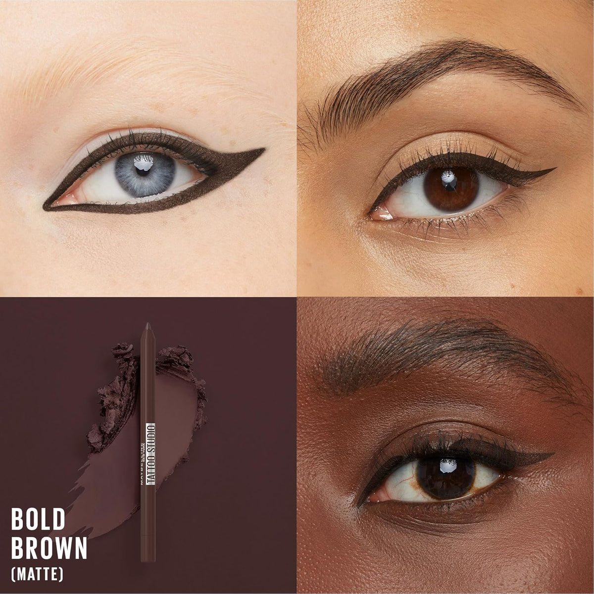 Maybelline TattooStudio Long-Lasting Sharpenable Eyeliner Pencil, Glide on Smooth Gel Pigments with