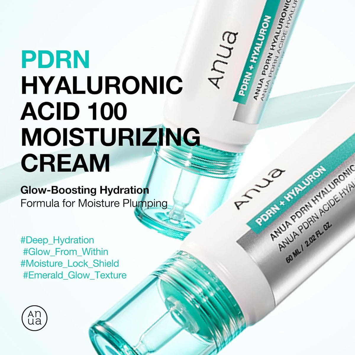 ANUA PDRN Hyaluronic Acid 100 Moisturizing Cream, Lightweight Hydrating Moisturizer with Salmon