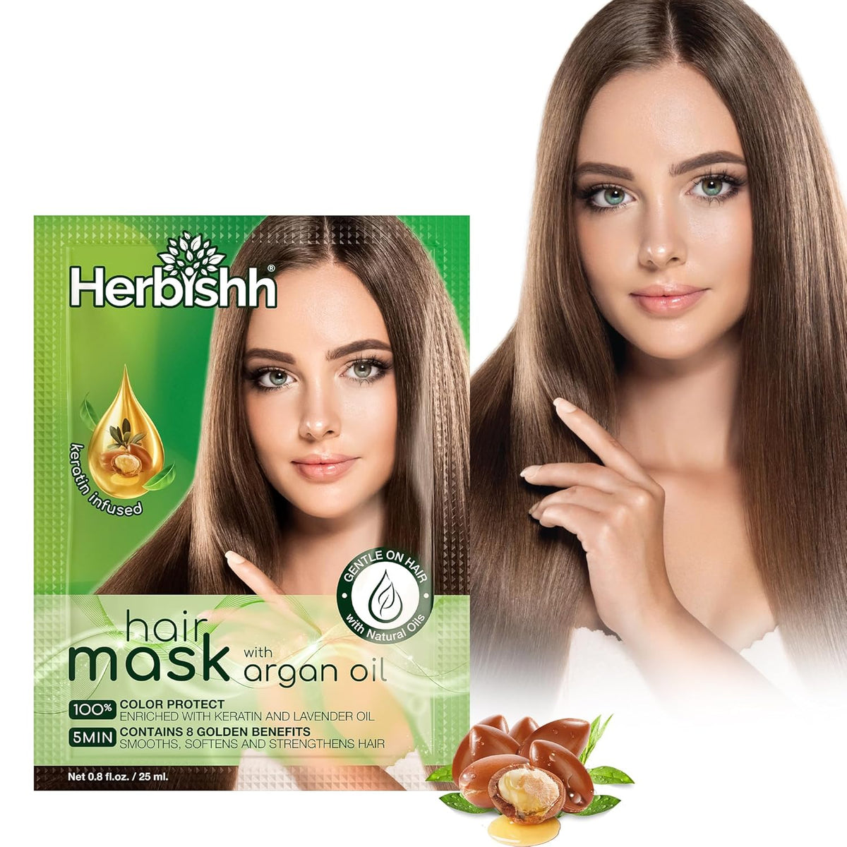 Herbishh Argan Hair Mask-Deep Conditioning & Hydration For Healthier Looking Hair-25gm for very