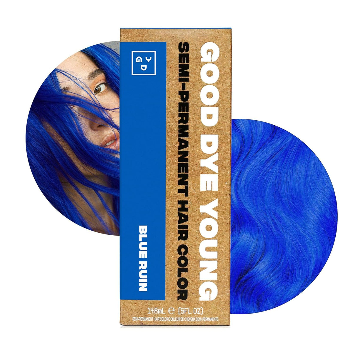 Good Dye Young Semi-Permanent Hair Color, Vegan and Cruelty-Free Blue Hair Dye, Last up to 24