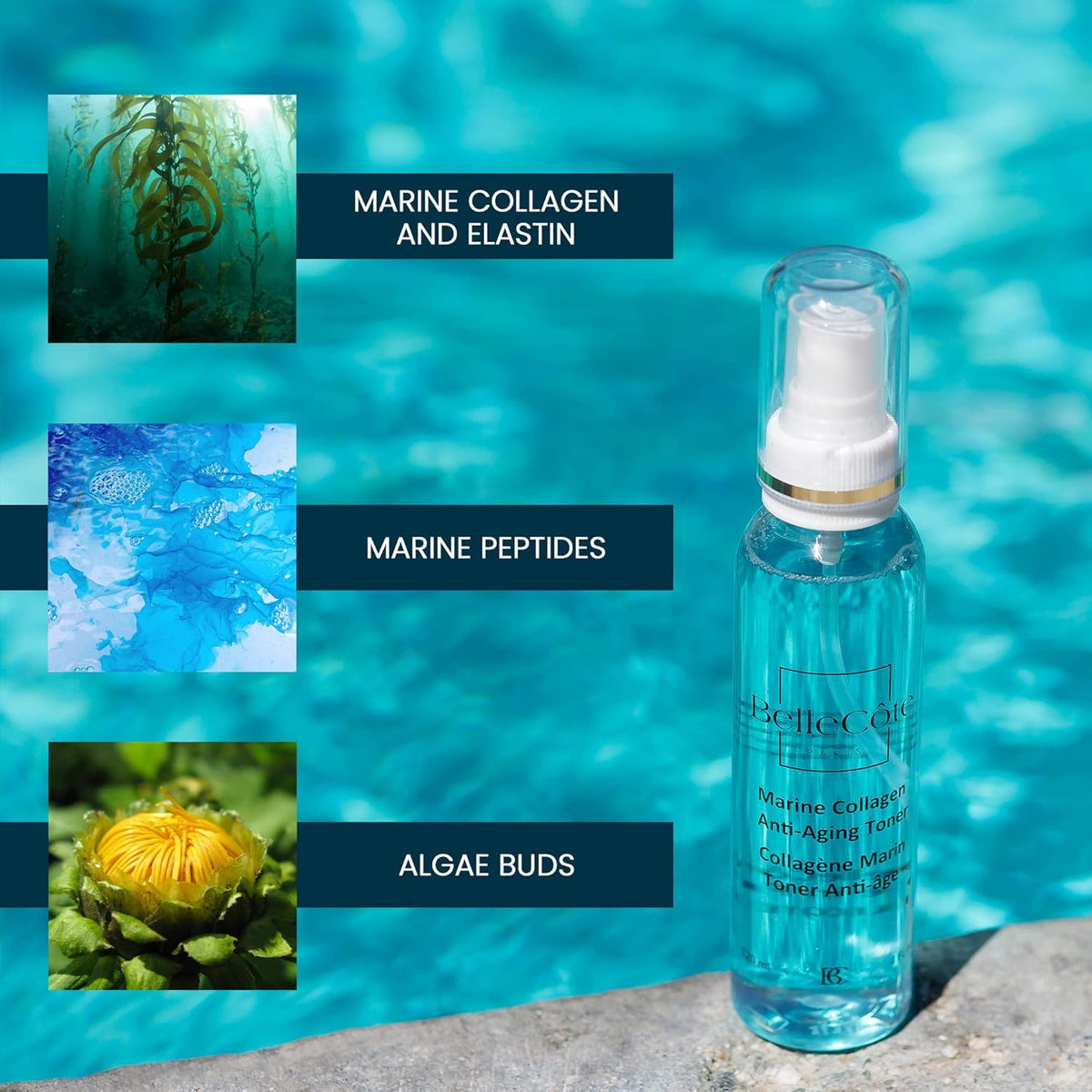 Marine Collagen Anti Aging Toner - Face Mist Hydrating Spray with Peptides, Unisex Skin Care Facial