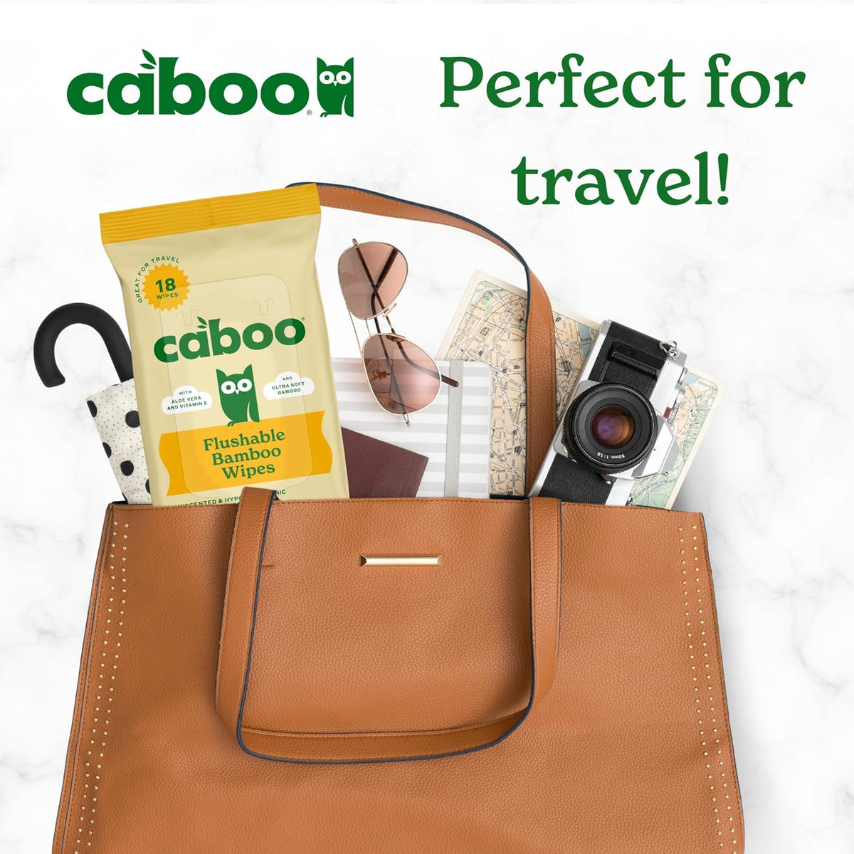 Caboo Tree Free Flushable Wipes, Travel Wipe, Certified Flushable, Septic Safe, Biodegradable Wipe
